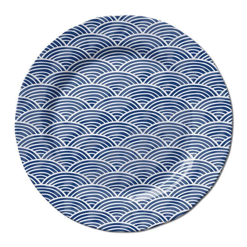Whales 11" Dinner Plate Merritt International Indigo Pool Patio BBQ