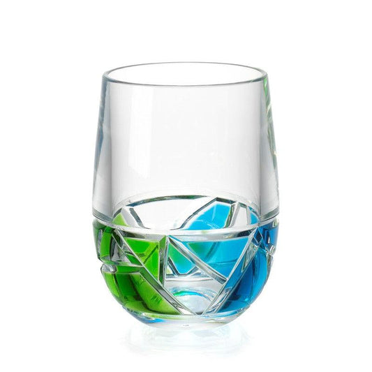 Peacock Mosaic 10oz Acrylic Tumbler Merritt International Indigo Pool Patio BBQ