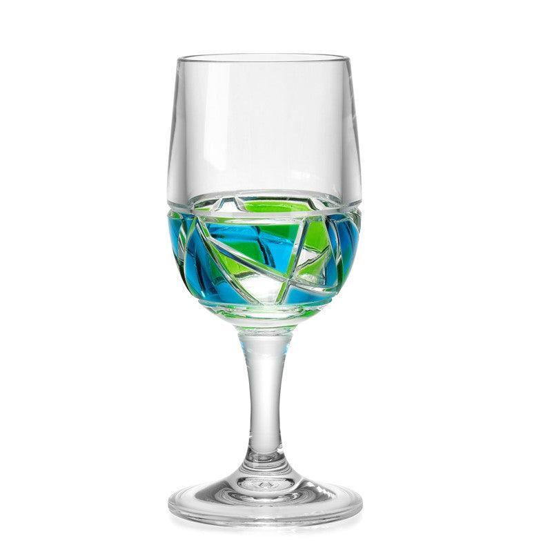 Peacock Mosaic 10oz Acrylic Wine Glass Merritt International Indigo Pool Patio BBQ