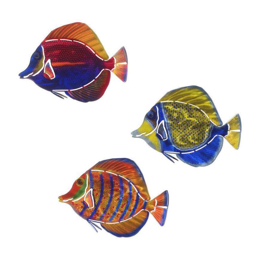 Angel Fish 3 Piece Set Metal Wall Art Next Innovations Indigo Pool Patio BBQ