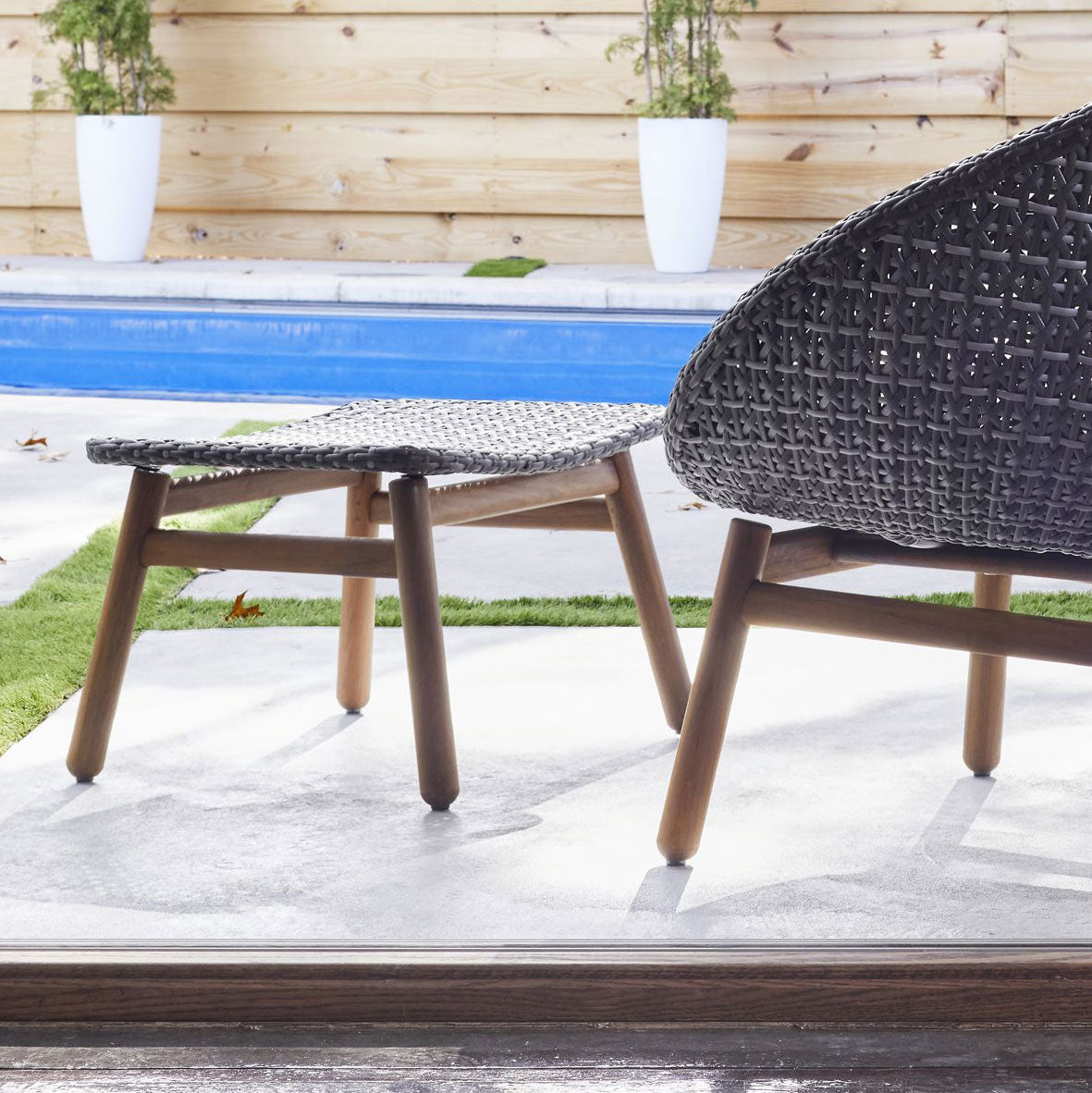Jensen Outdoor Nest Ottoman Jensen Outdoor Indigo Pool Patio BBQ