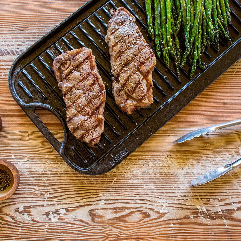 Lodge 20" Cast Iron Reversible Griddle Lodge Indigo Pool Patio BBQ