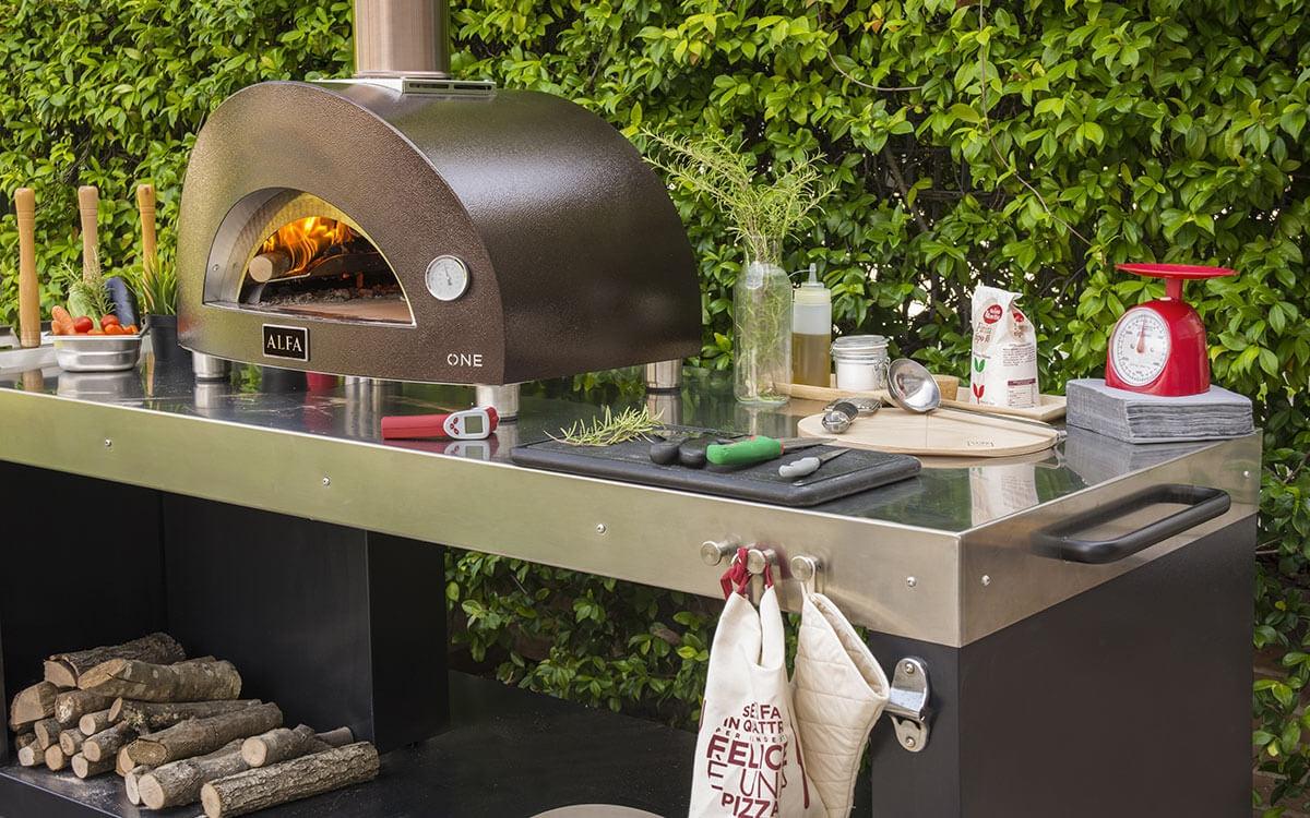 Multi-Functional Pizza Oven Base Alfa Indigo Pool Patio BBQ