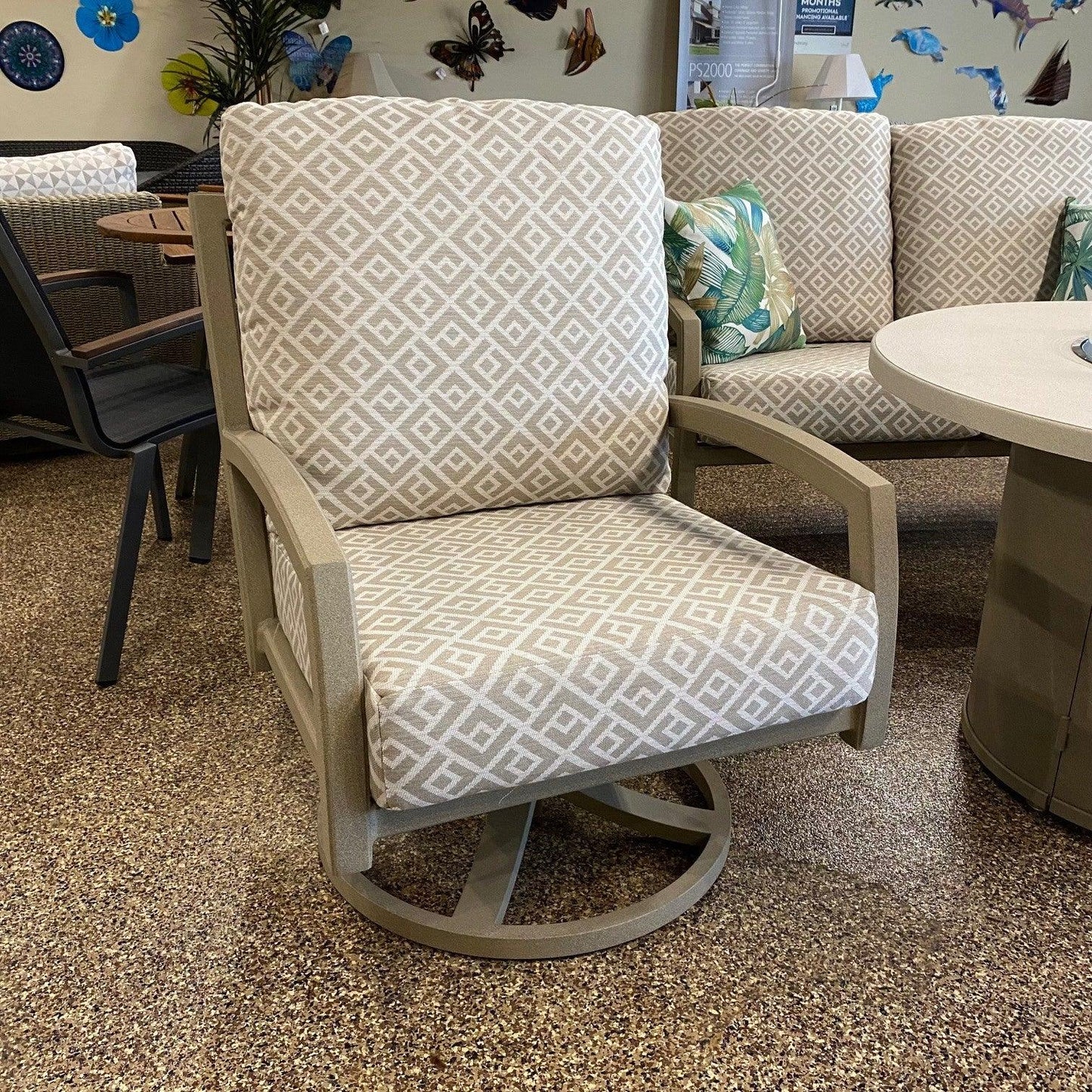 Tropitone Muirlands Lounge Set with Fire Table Tropitone Indigo Pool Patio BBQ