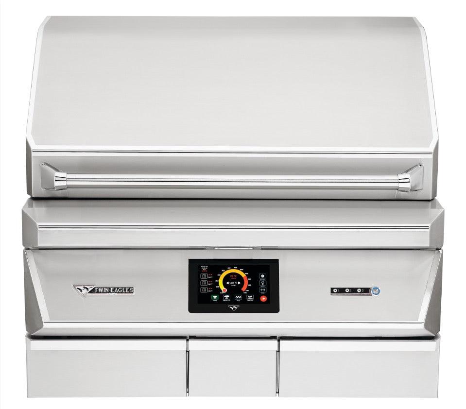 Twin Eagles 36" Wood Fired Pellet Grill with 76" Challenger Cart Twin Eagles Indigo Pool Patio BBQ