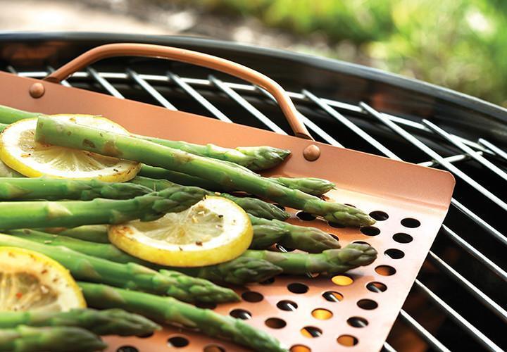 Outset Copper Nonstick Large Grill Grid with Handles Outset Indigo Pool Patio BBQ