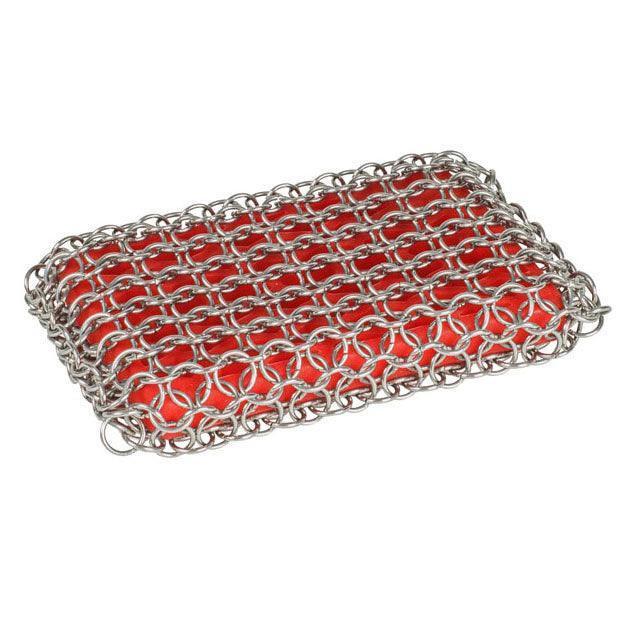 Lodge Red Chainmail Scrubbing Pad Lodge Indigo Pool Patio BBQ