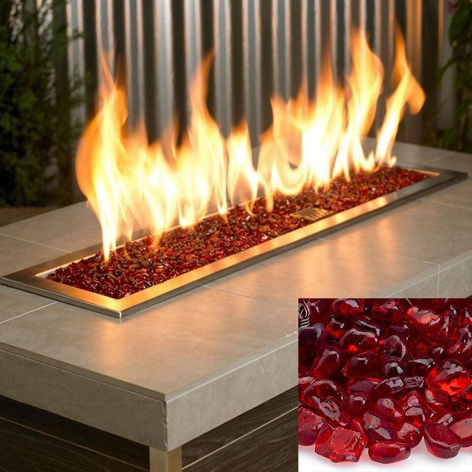 Fire Glass for Fire Tables - Clearance American Fireglass Indigo Pool Patio BBQ