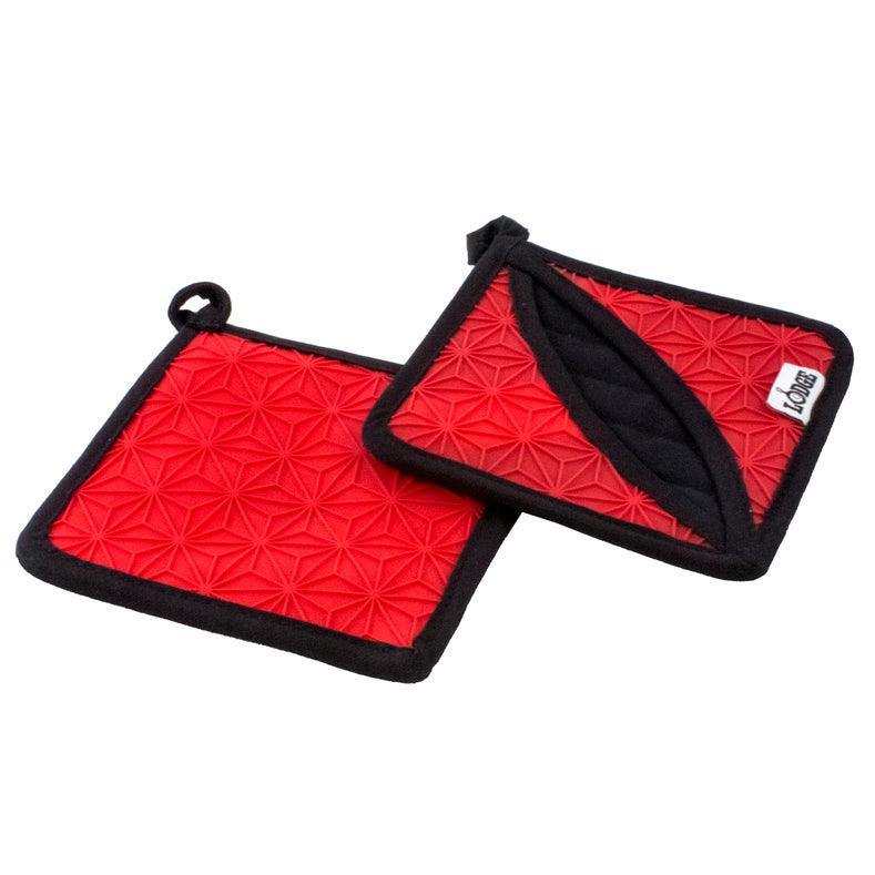 Lodge Silicone and Fabric Potholder Lodge Indigo Pool Patio BBQ