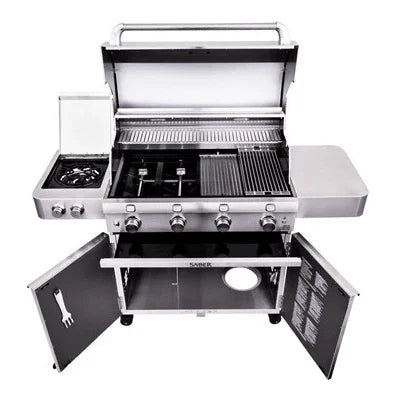 Saber Premium 4-Burner Gas Grill Saber Grills Indigo Pool Patio BBQ