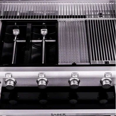 Saber Premium 4-Burner Gas Grill Saber Grills Indigo Pool Patio BBQ
