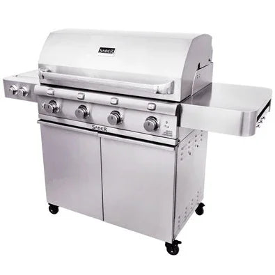 Saber Premium 4-Burner Gas Grill Saber Grills Indigo Pool Patio BBQ