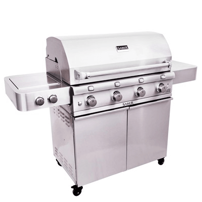 Premium 4 burner gas shop bbq with side burner