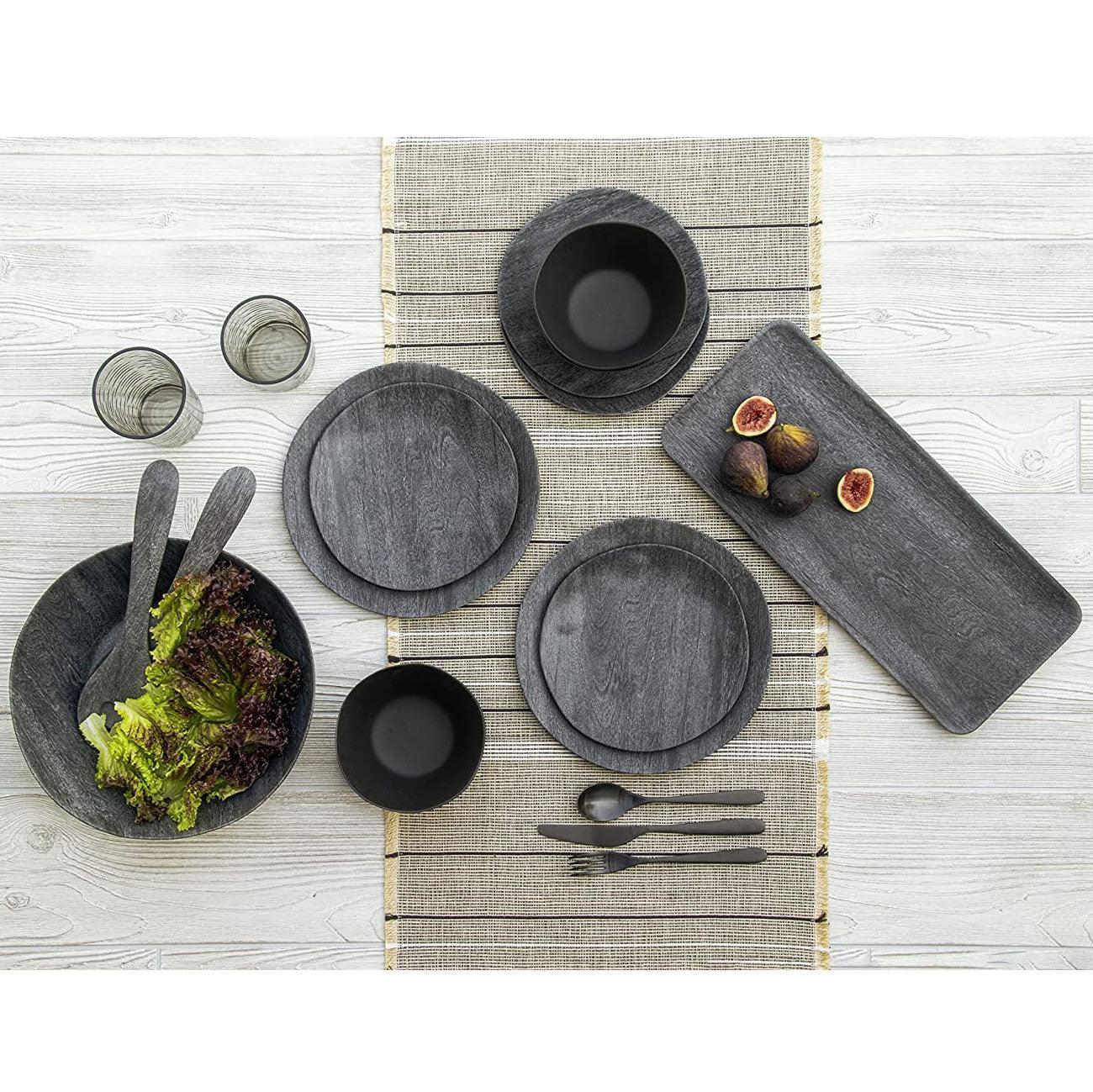Faux Real Blackened Wood Low Bowl TarHong Indigo Pool Patio BBQ