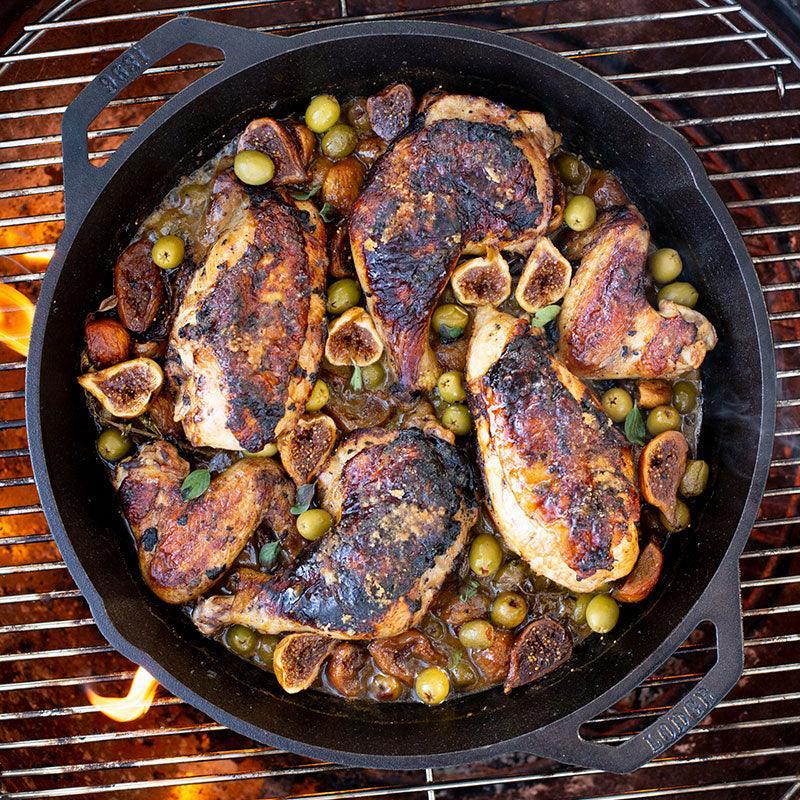 Lodge 13.25" Dual Handle Pan Lodge Indigo Pool Patio BBQ