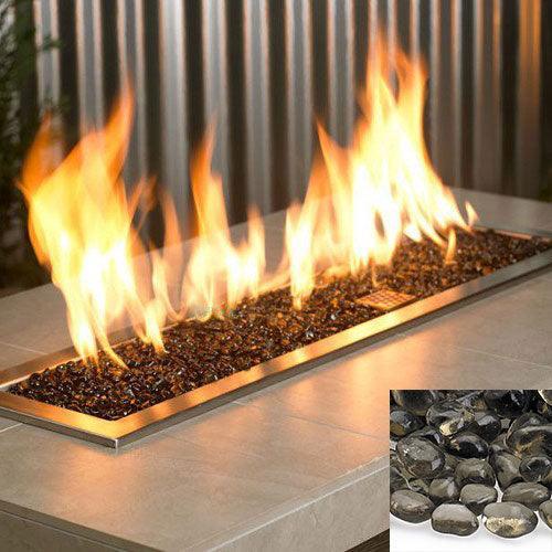 Fire Glass for Fire Tables - Clearance American Fireglass Indigo Pool Patio BBQ