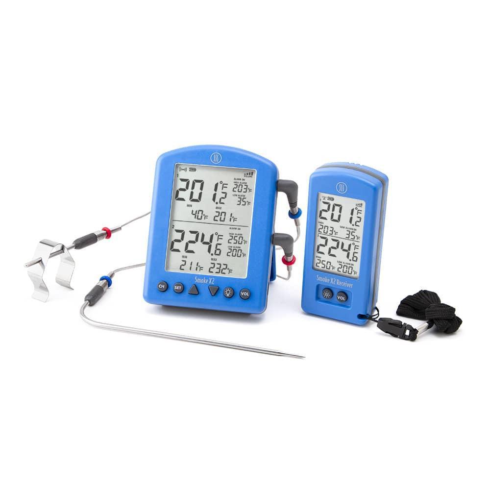 ThermoWorks Smoke X2 Long-Range Remote BBQ Alarm Thermometer ThermoWorks Indigo Pool Patio BBQ