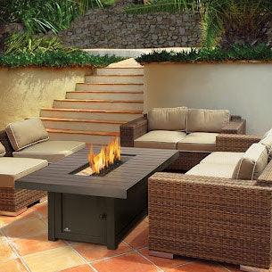 St. Tropez Rectangle PatioFlame Table Napoleon Indigo Pool Patio BBQ