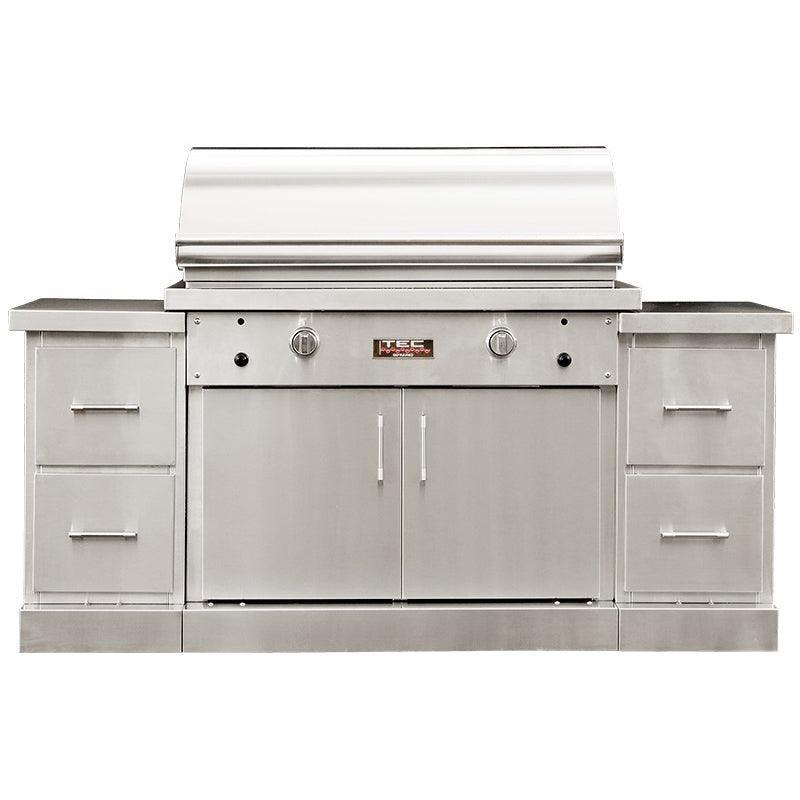 TEC 44" Sterling Patio Infrared Grill on Island TEC Grills Indigo Pool Patio BBQ