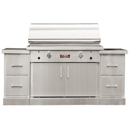TEC 44" Sterling Patio Infrared Grill on Island TEC Grills Indigo Pool Patio BBQ