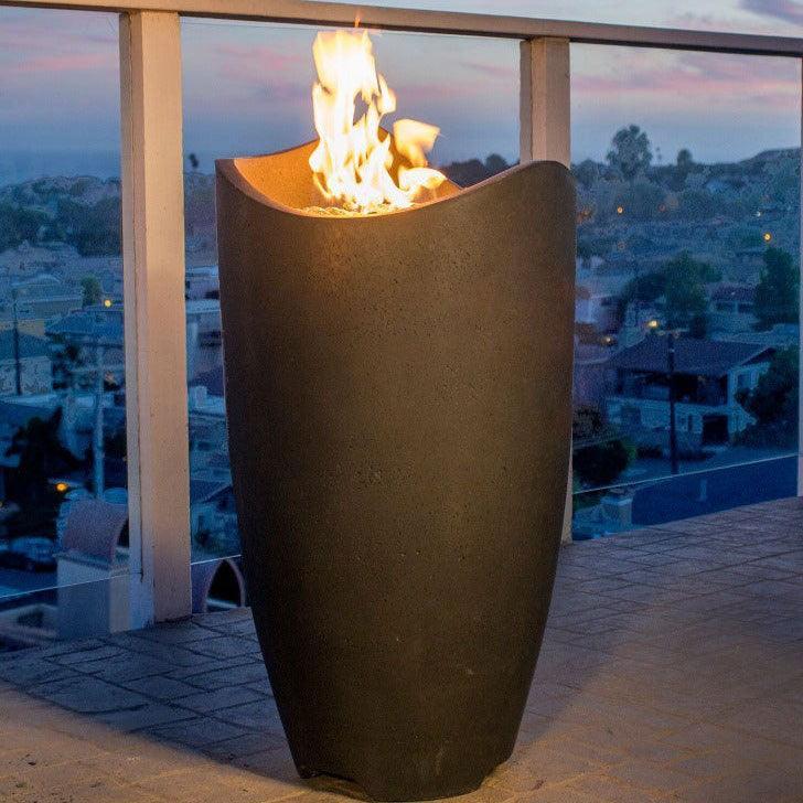 Wave Fire Urn American Fyre Designs Indigo Pool Patio BBQ