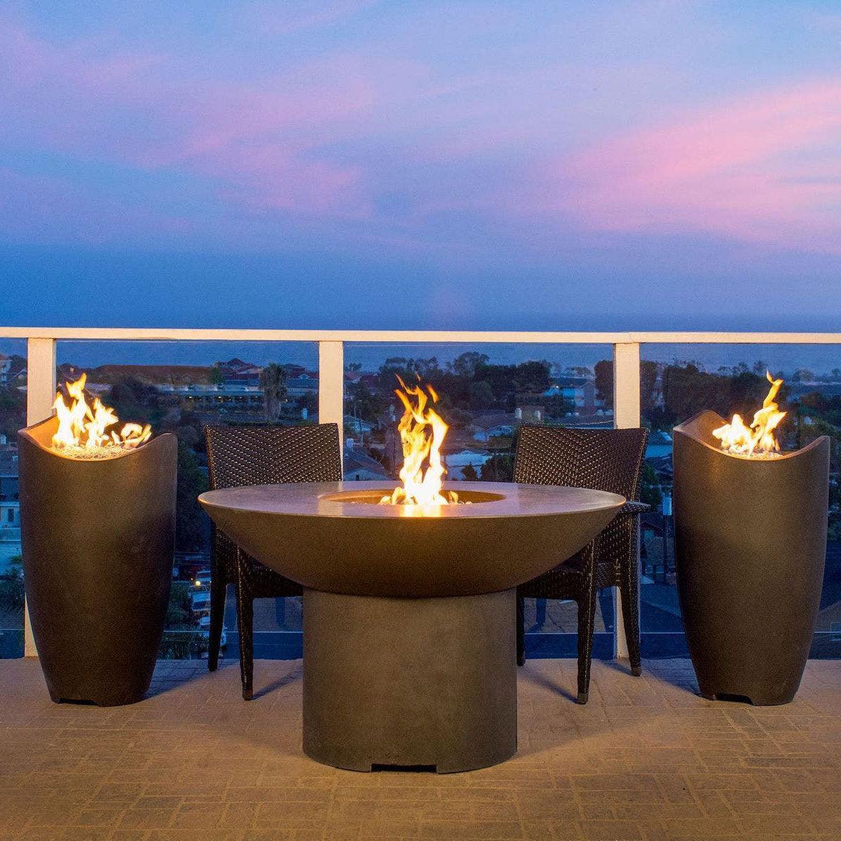 Wave Fire Urn American Fyre Designs Indigo Pool Patio BBQ