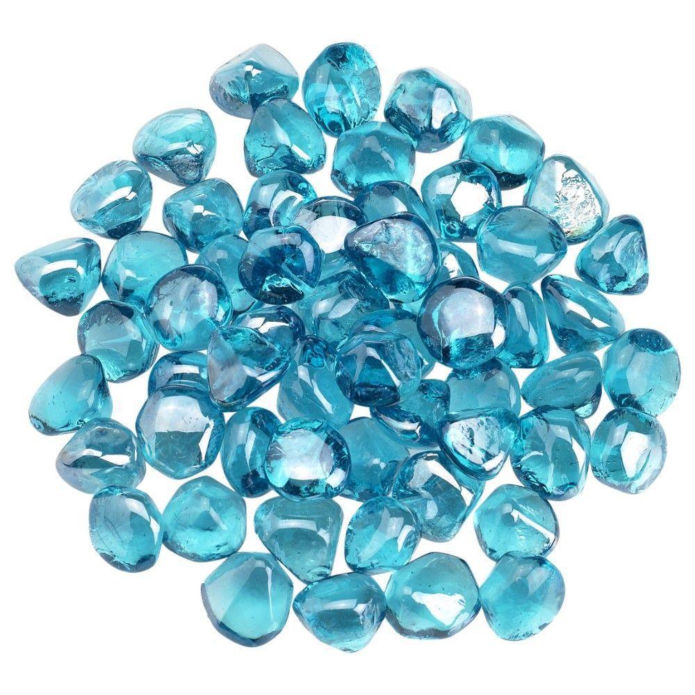 Powder Blue Luster Zircon Fire Glass American Fireglass Indigo Pool Patio BBQ