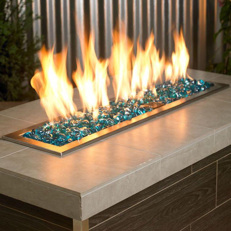 Powder Blue Luster Zircon Fire Glass American Fireglass Indigo Pool Patio BBQ