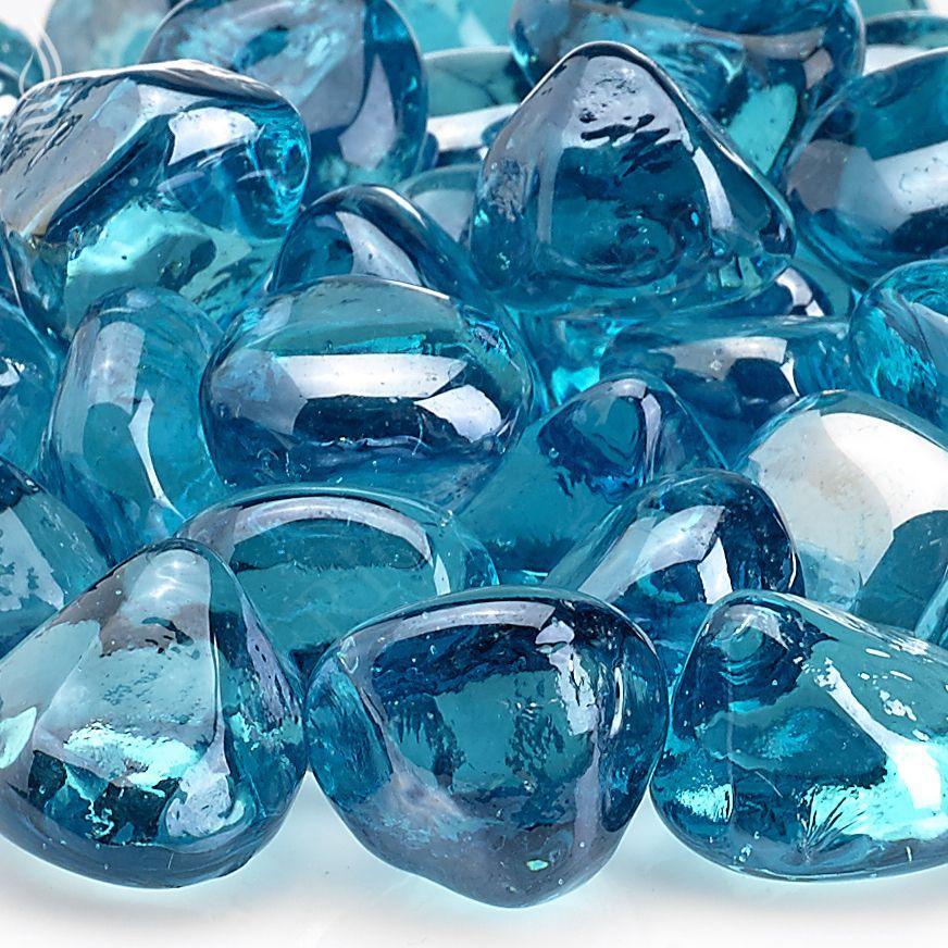 Powder Blue Luster Zircon Fire Glass American Fireglass Indigo Pool Patio BBQ