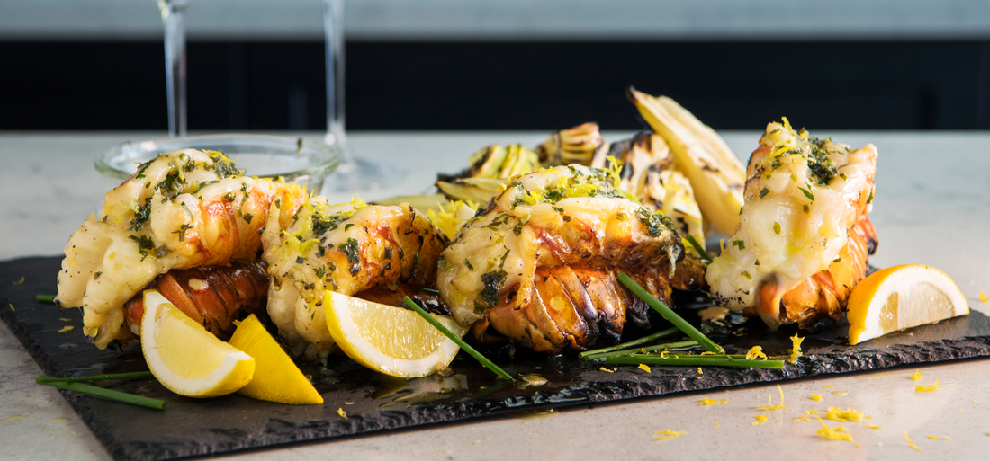 Grilled Lobster Tails Basted with Herbed Butter Recipe - Indigo Pool Patio BBQ