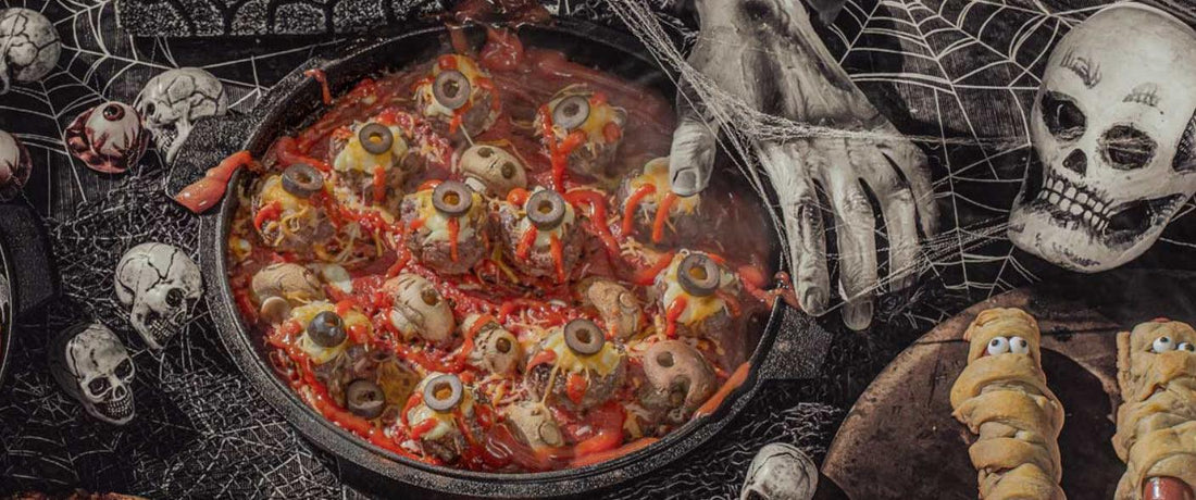 Spooky Meatball Eyeballs on the Grill Recipe - Indigo Pool Patio BBQ