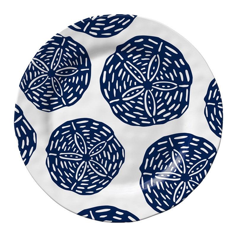 Sand Dollar 11" Dinner Plate - Indigo Pool Patio BBQ