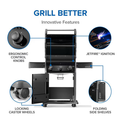 Rogue 425 NG Grill, Black with cast iron grates - Indigo Pool Patio BBQ