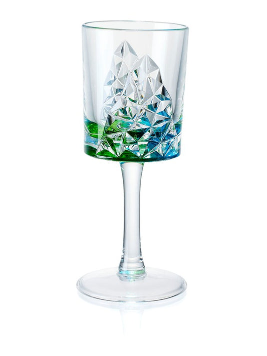 Peacock Glacier Acrylic Wine Glass 8oz - Indigo Pool Patio BBQ