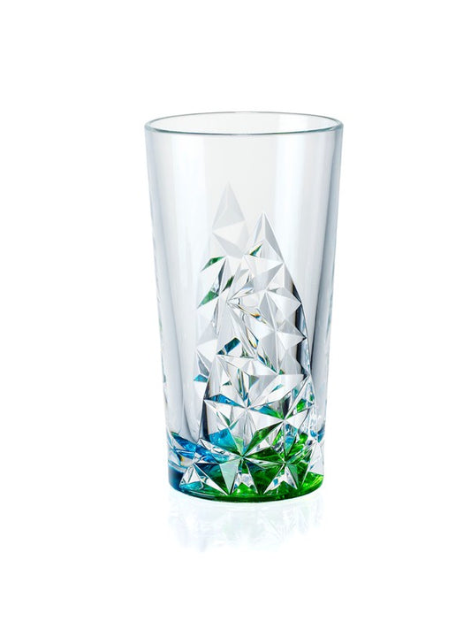 Peacock Glacier Acrylic Tumbler Glass 14oz - Indigo Pool Patio BBQ