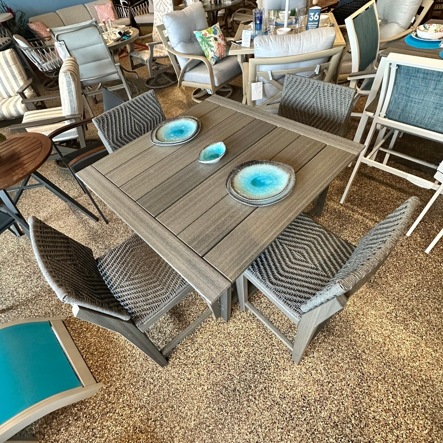 Seaside Casual MAD Balcony Height Dining Set