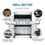 Prestige 665 Propane Gas Grill with Infrared Side and Rear Burner , SS