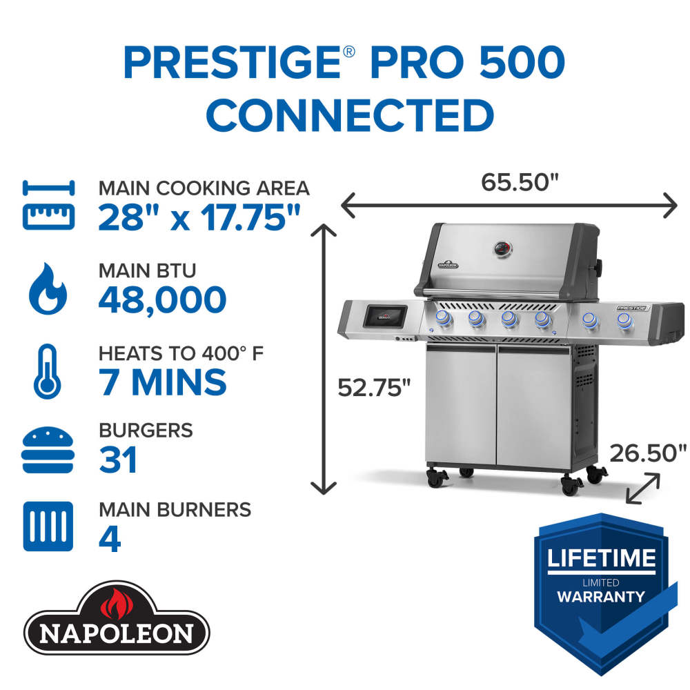 Prestige® PRO 500 with Smart Technology - Indigo Pool Patio BBQ
