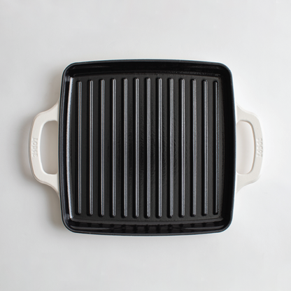 Lodge Enamel 11” White Cast Iron Grill Pan