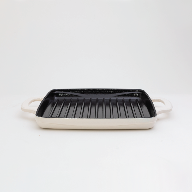 Lodge Enamel 11” White Cast Iron Grill Pan