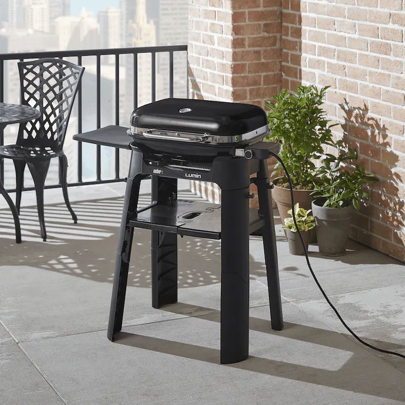 Weber Lumin Grill Stand with Side Table Weber Indigo Pool Patio BBQ