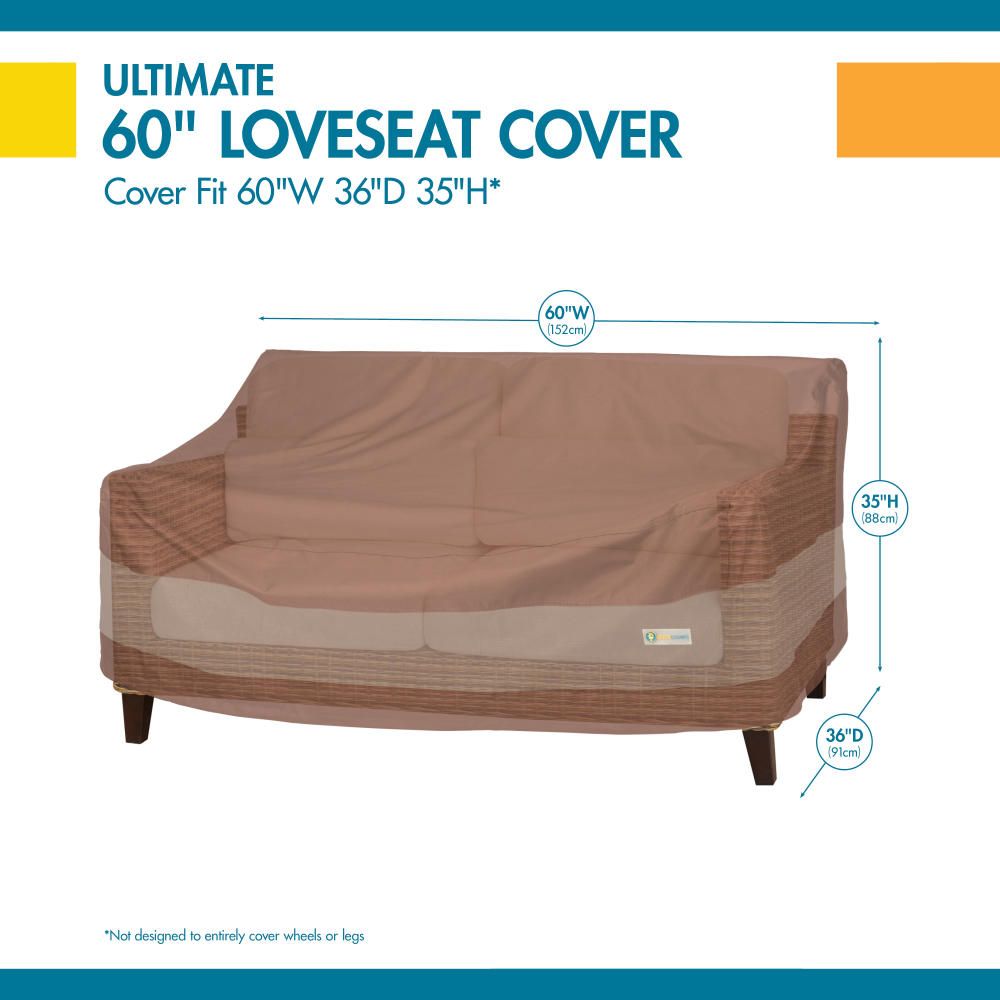 Waterproof 60" Patio Loveseat Cover Duck Covers Indigo Pool Patio BBQ