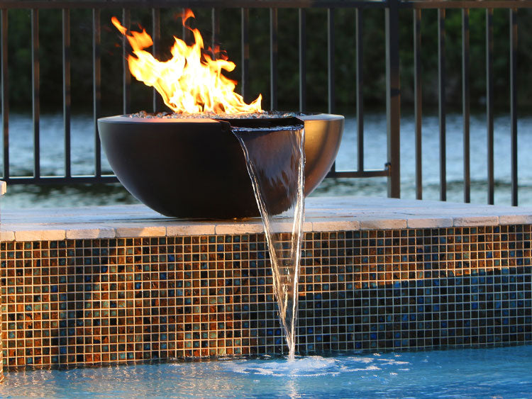 Fire Bowl Water Feature in Venice, North Port, Nokomis, Osprey, Sarasota & Englewood - Indigo Pool Patio BBQ