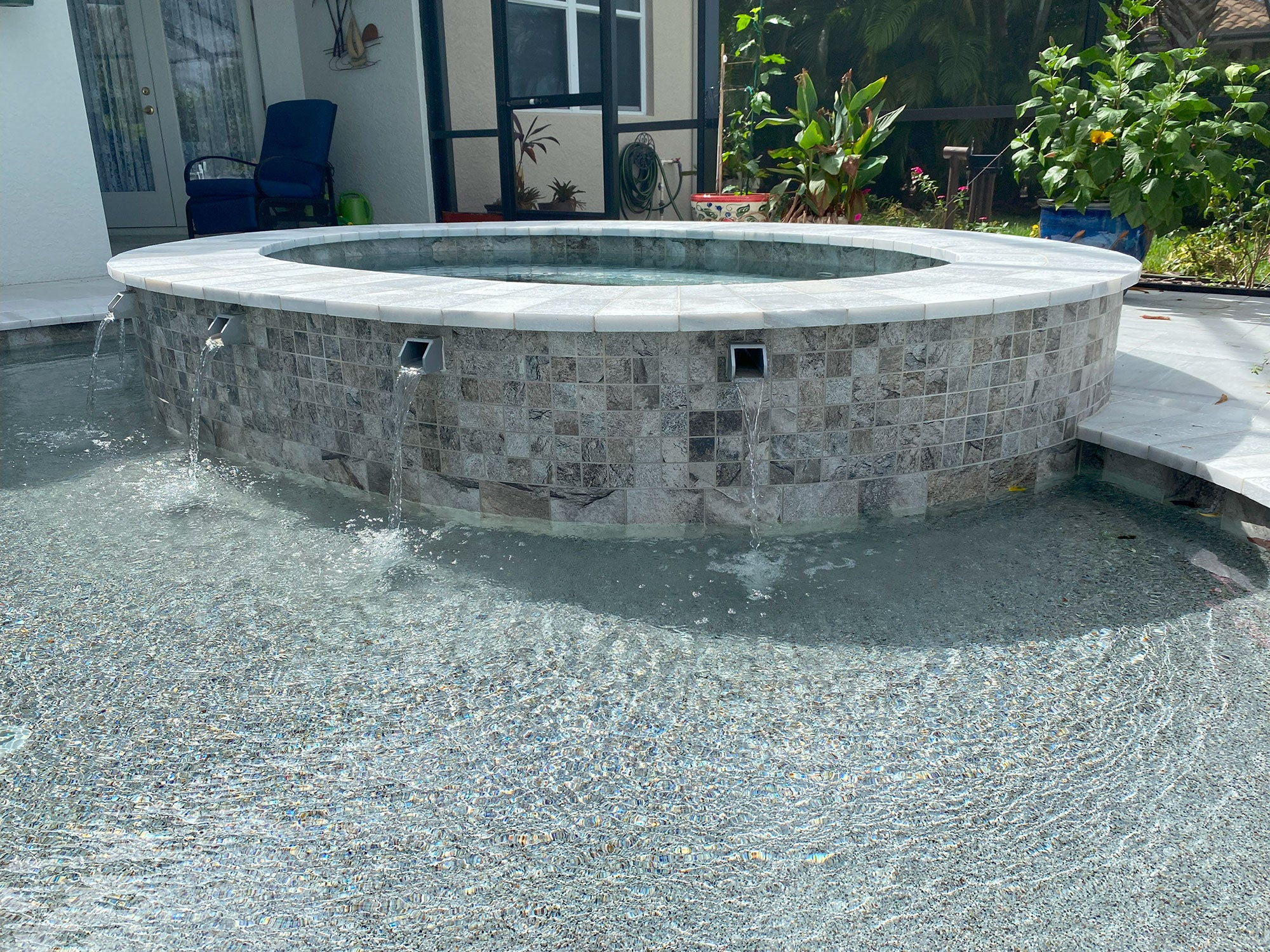 Custom inground spa in North Port, Venice, Englewood, Sarasota, Nokomis, and Osprey. - Indigo Pool Patio BBQ