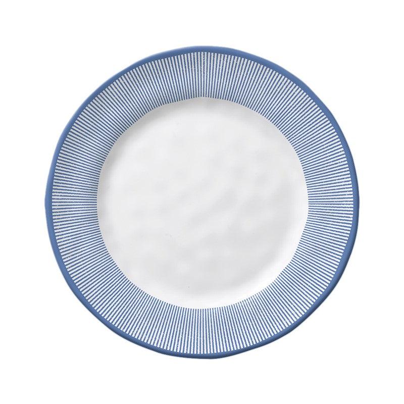 Seersucker Sea 8.5" Salad Plate - Stripes Merritt International Indigo Pool Patio BBQ