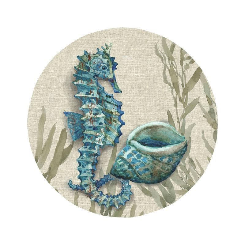 Crescent Beach 8.5 in. Salad Plate - Seahorse - Indigo Pool Patio BBQ