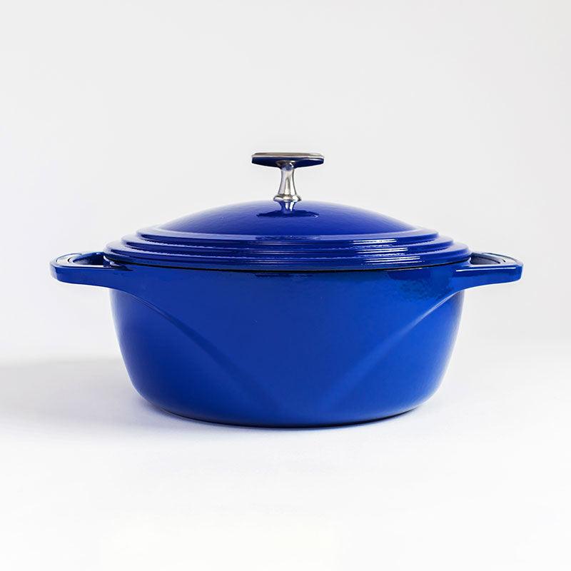 Lodge USA Enamel 6 Quart Dutch Oven, Blue - Indigo Pool Patio BBQ