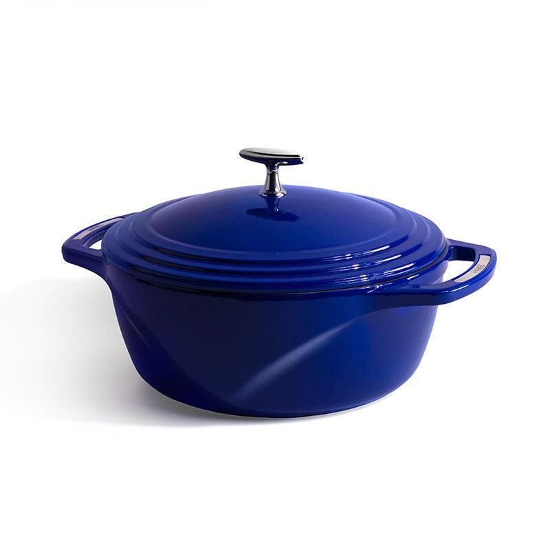 Lodge USA Enamel 6 Quart Dutch Oven, Blue - Indigo Pool Patio BBQ