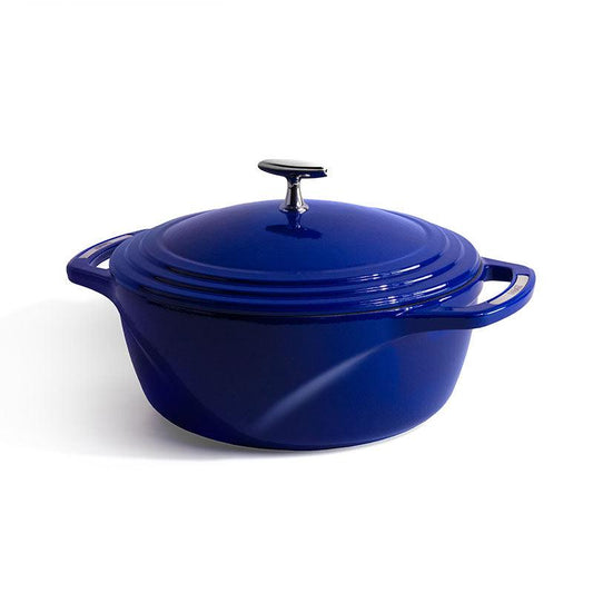 Lodge USA Enamel 6 Quart Dutch Oven, Blue - Indigo Pool Patio BBQ