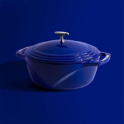 Lodge USA Enamel 6 Quart Dutch Oven, Blue - Indigo Pool Patio BBQ